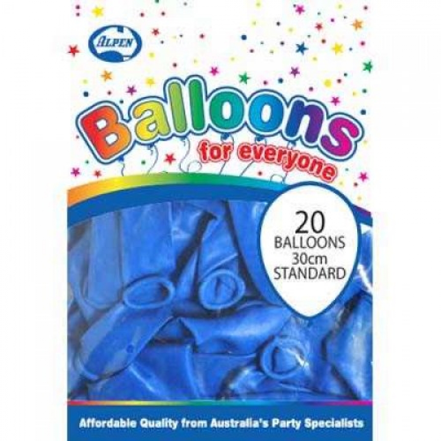 Alpen Balloons Blue 30cm 20 pack