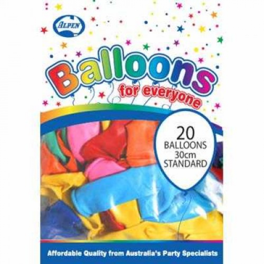 Alpen Balloons Mix 30cm 20 pack