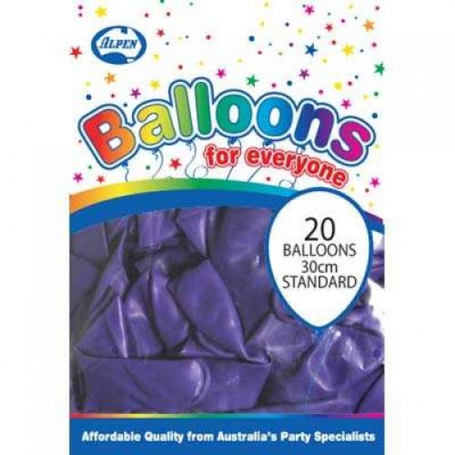 Alpen Balloons Purple 30cm 20 pack