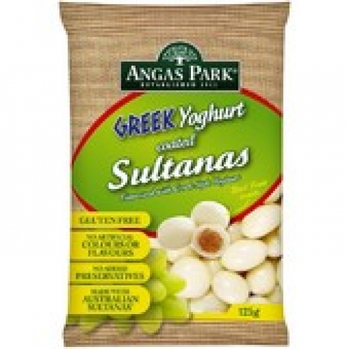 Angas Park Greek Yoghurt Coated Sultanas 125g