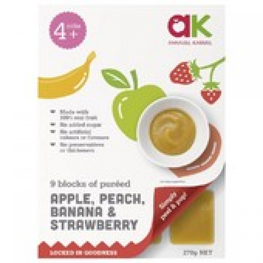 Annabel Karmel Frozen Pureed Apple Peach Banana & Strawberry Blocks 270g
