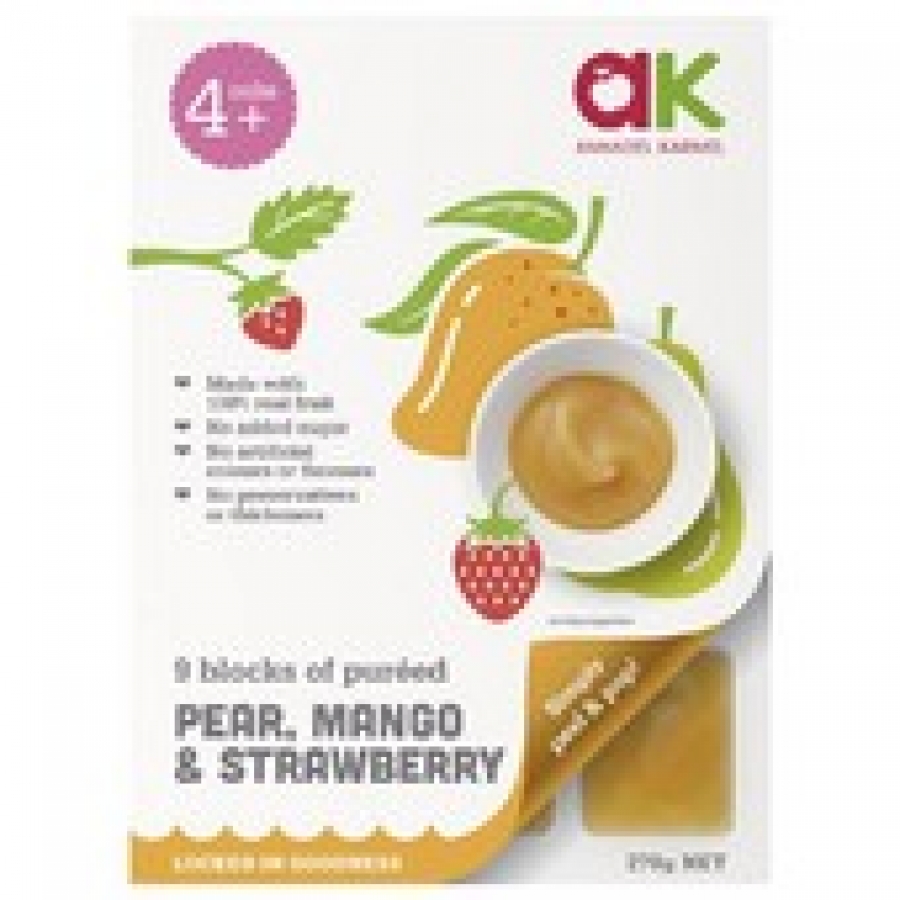 Annabel Karmel Frozen Pureed Pear Mango & Strawberry Blocks 270g