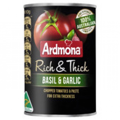 Ardmona Rich & Thick Tomatoes With Garlic & Basil 410g