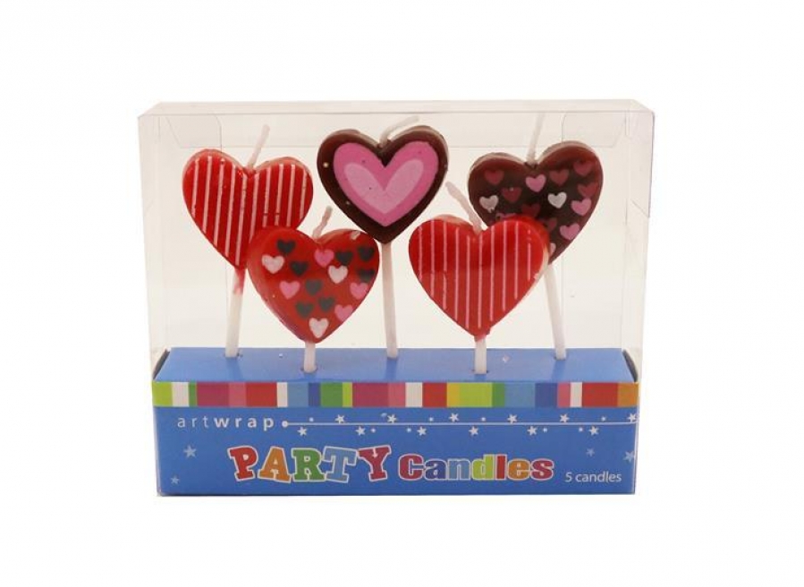 Artwrap Candle 5 Pack Hearts