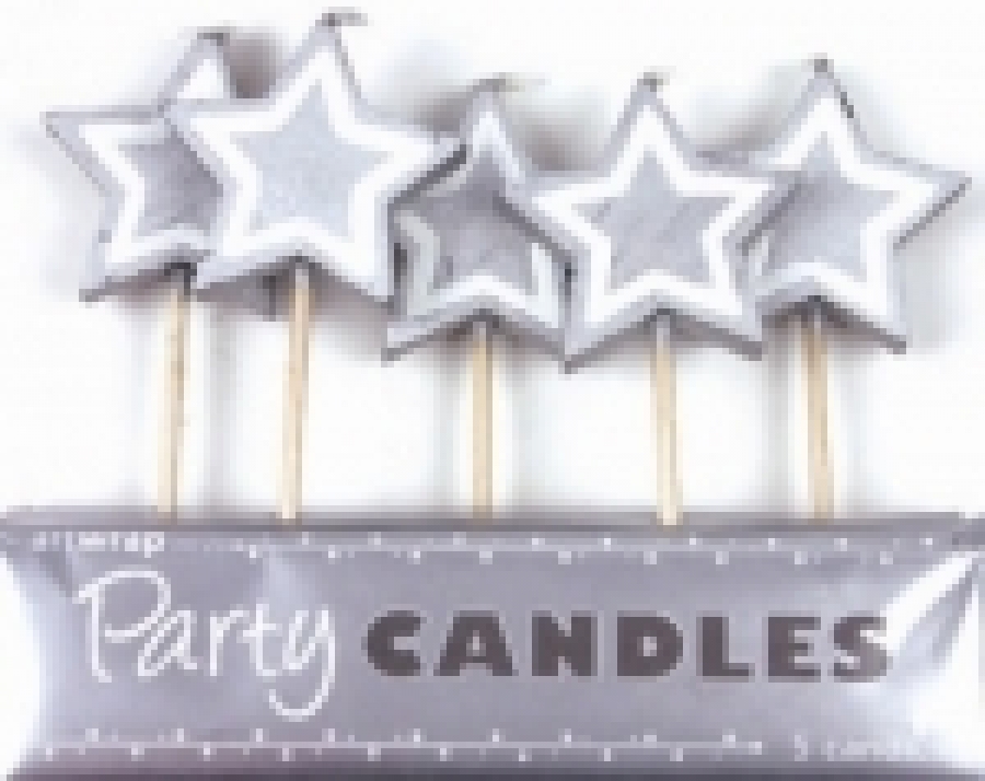Artwrap Candle 5 Pack Silver Star