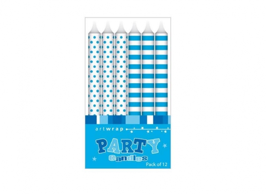 Artwrap Candle Blue Spot/Stripe
