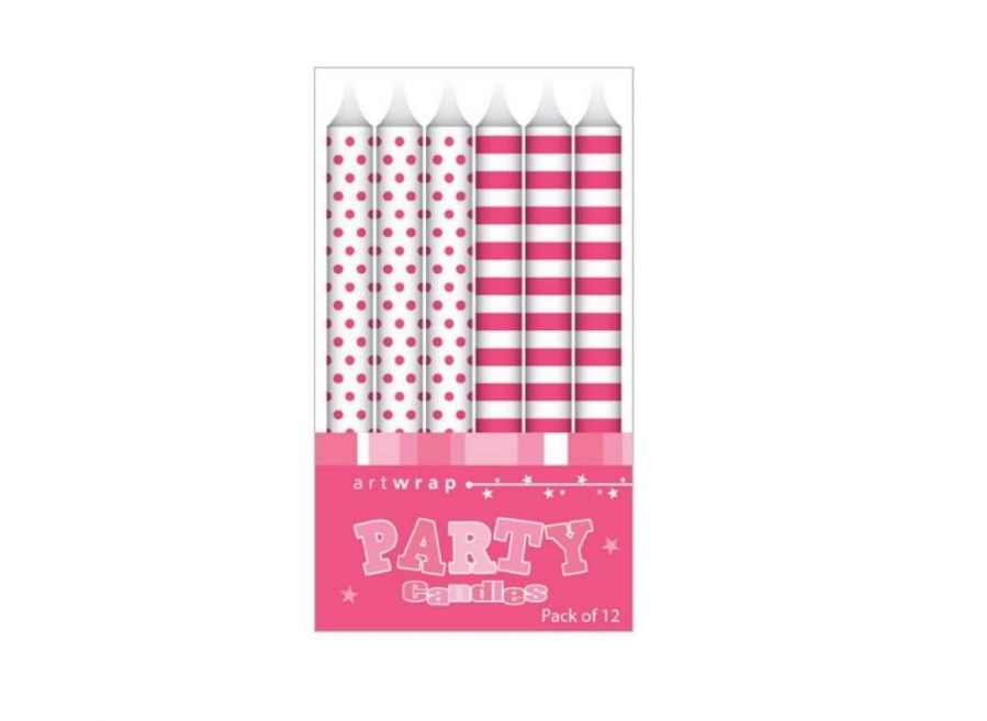 Artwrap Candle Pink Spot/Stripe