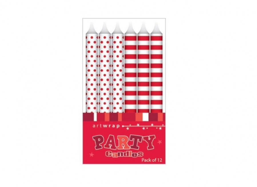 Artwrap Candle Red Spot/Stripe