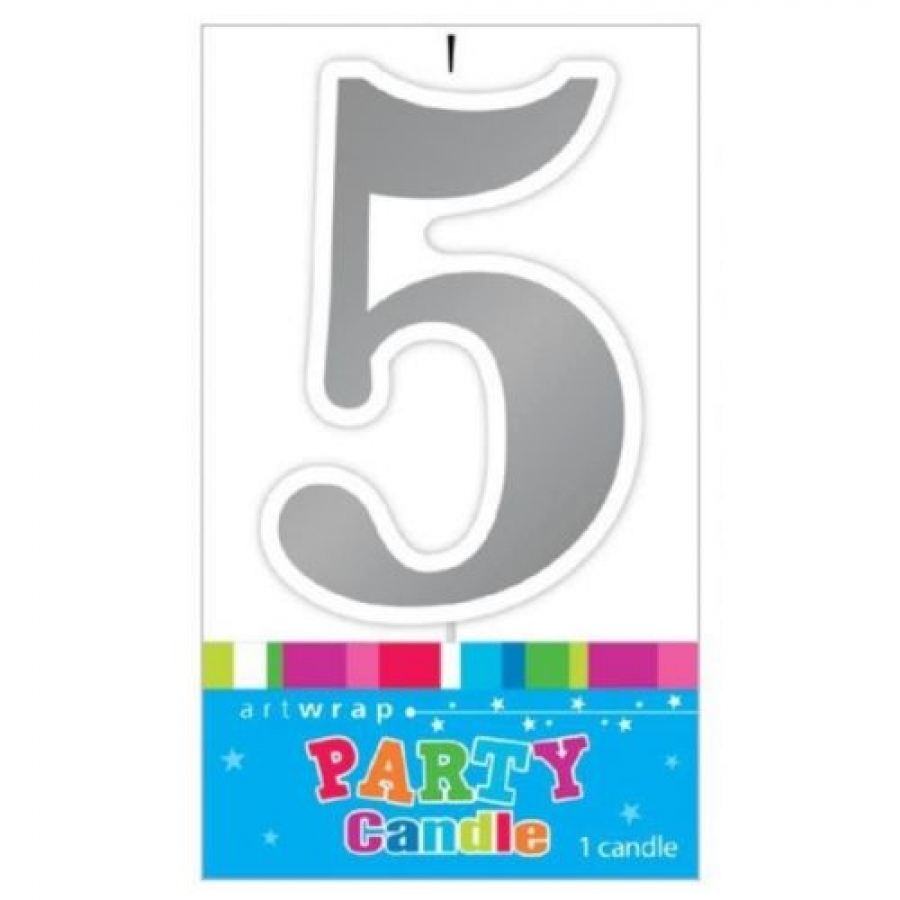 Artwrap Candle Silver '5'