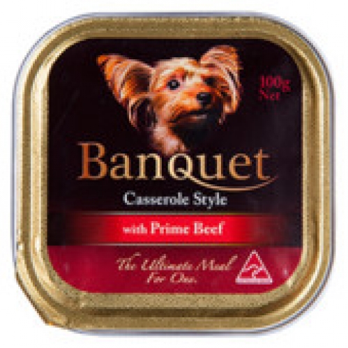 Banquet Casserole Beef Dog Food Tray 100g