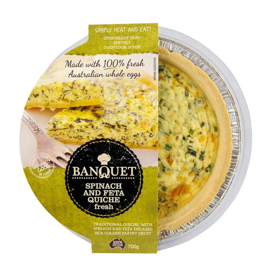 Banquet Quiche Spinach & Feta 700g