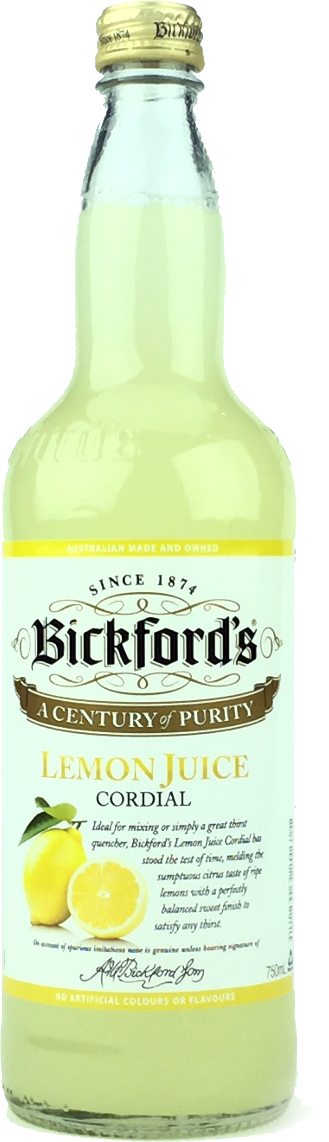Bickfords Lemon Juice Cordial 750ml