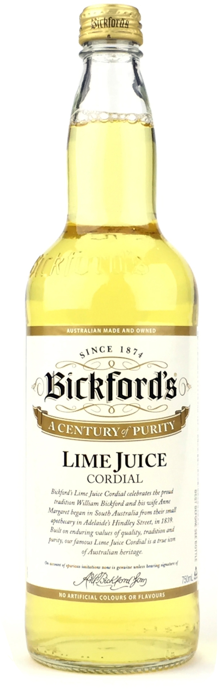 Bickfords Lime Juice Cordial 750mL