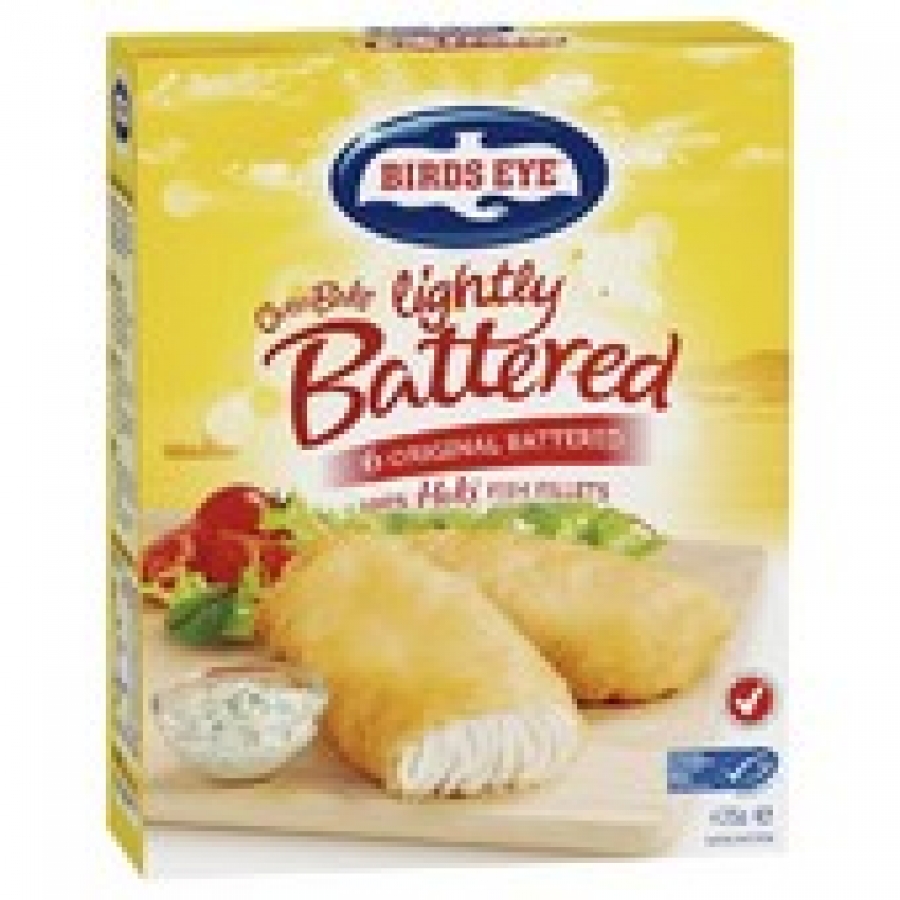 Birds Eye Oven Bake Battered Frozen Fish Fillets 6 pack 425g