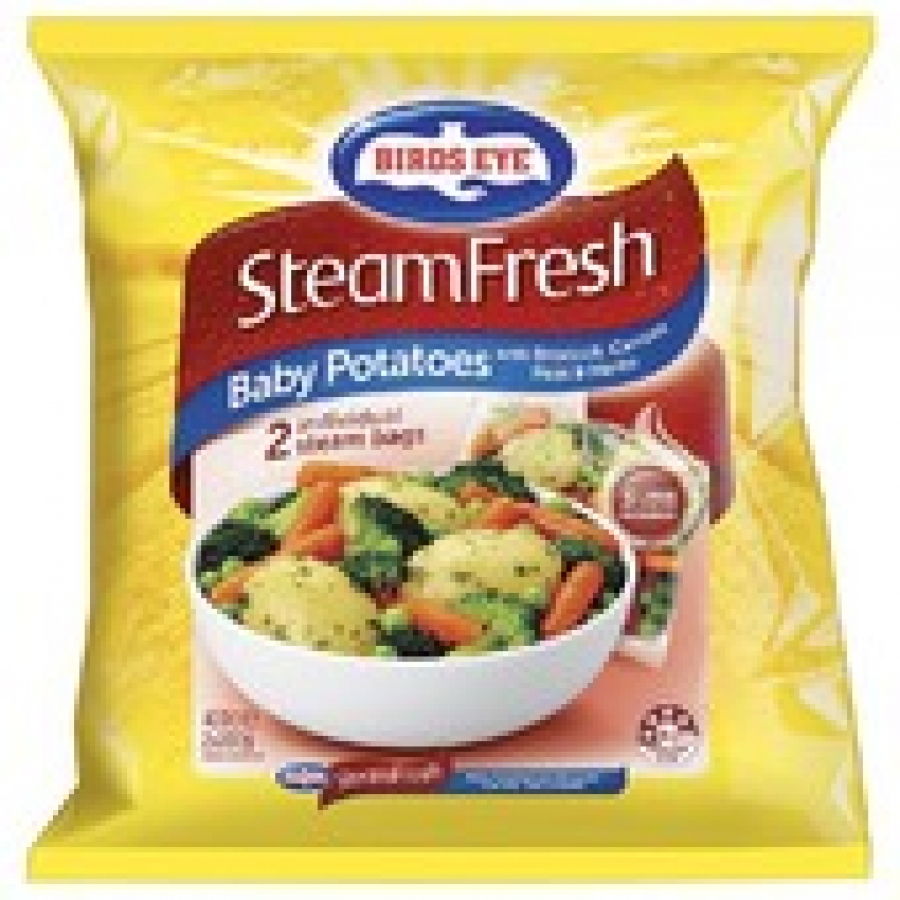 Birds Eye SteamFresh Frozen Baby Potatoes Broccoli Carrots & Peas 400g