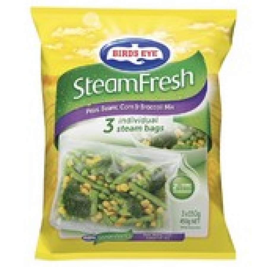 Birds Eye SteamFresh Frozen Broccoli Corn Peas & Beans 450g