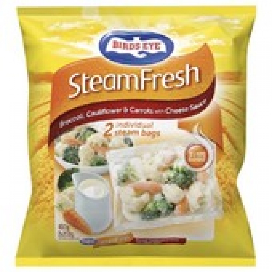 Birds Eye SteamFresh Frozen Broccoli Cauliflower & Carrots With Cheese Sauce 400g