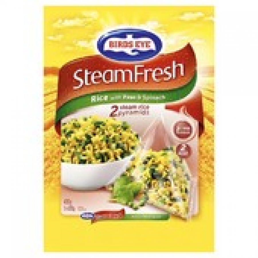 Birds Eye SteamFresh Frozen Rice with Peas & Spinach 400g