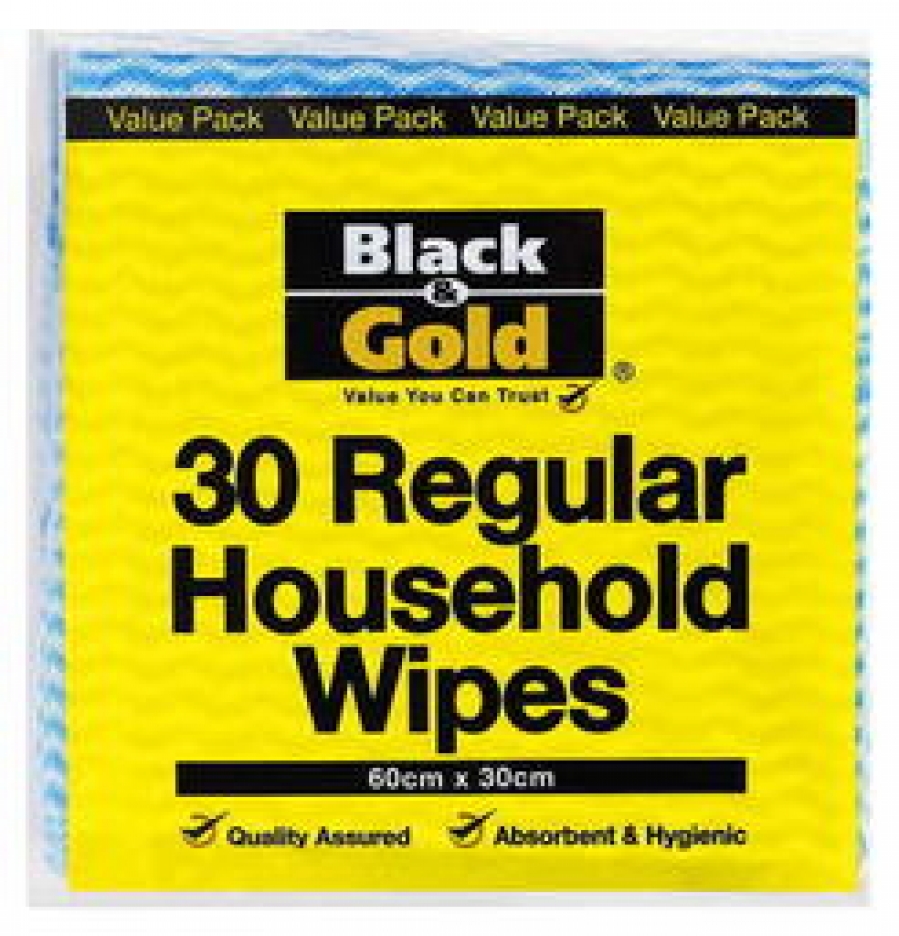 Black & Gold Household Cloth Regular 30 pack