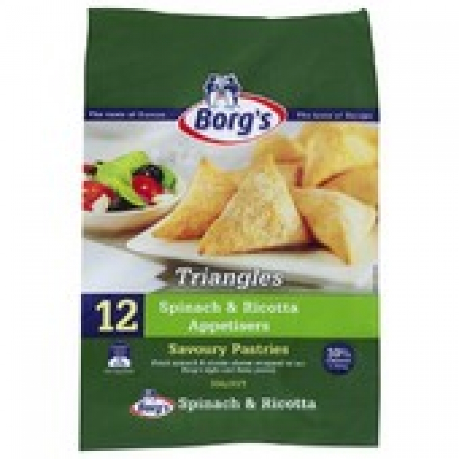 Borgs Frozen Spinach & Cheese Triangles 360g