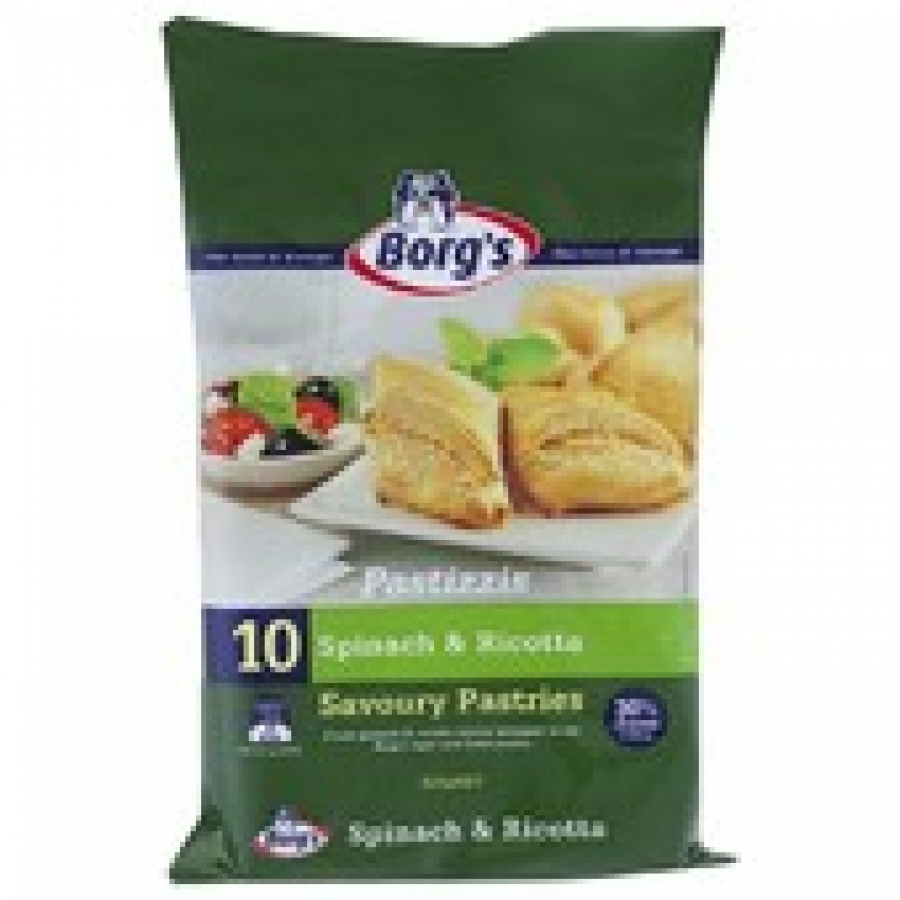 Borgs Frozen Spinach & Ricotta Cheese Pastizzi 625g