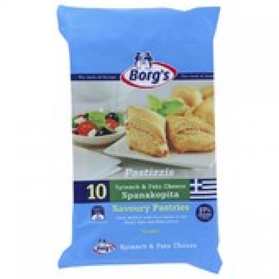 Borgs Spanakopita Frozen Spinach & Fetta Pastizzi 625g