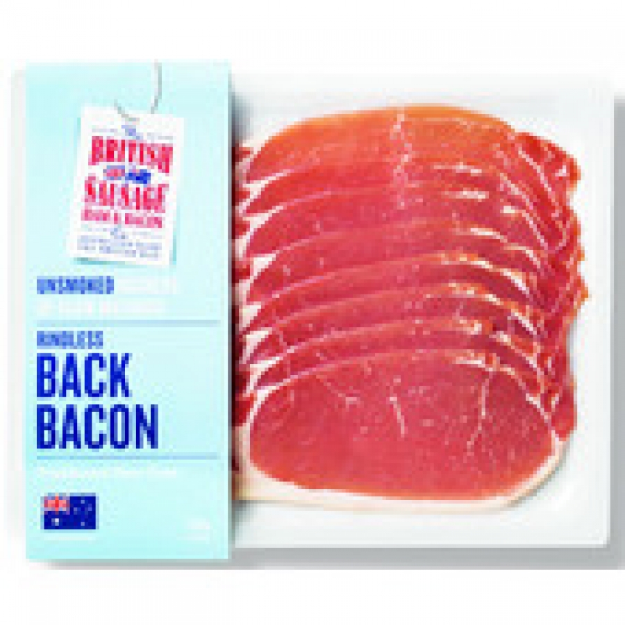British Sausage Co Back Bacon Unsmoked 200g