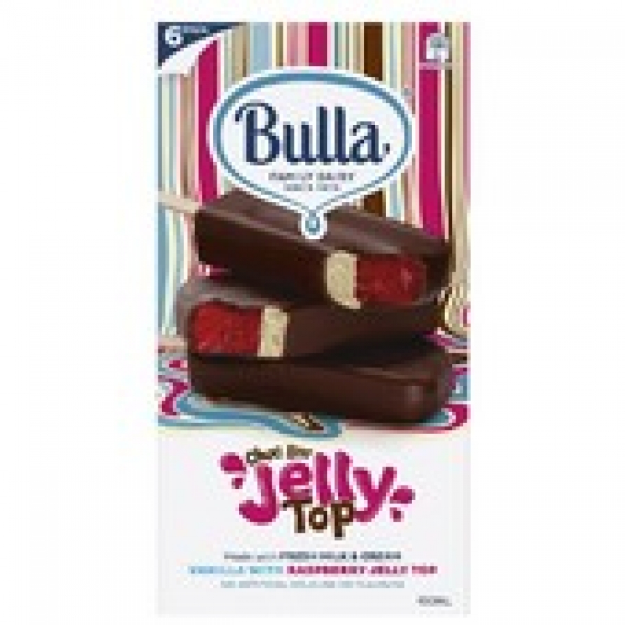 Bulla Choc Bars Jelly Top Ice Cream 6 pack 450mL