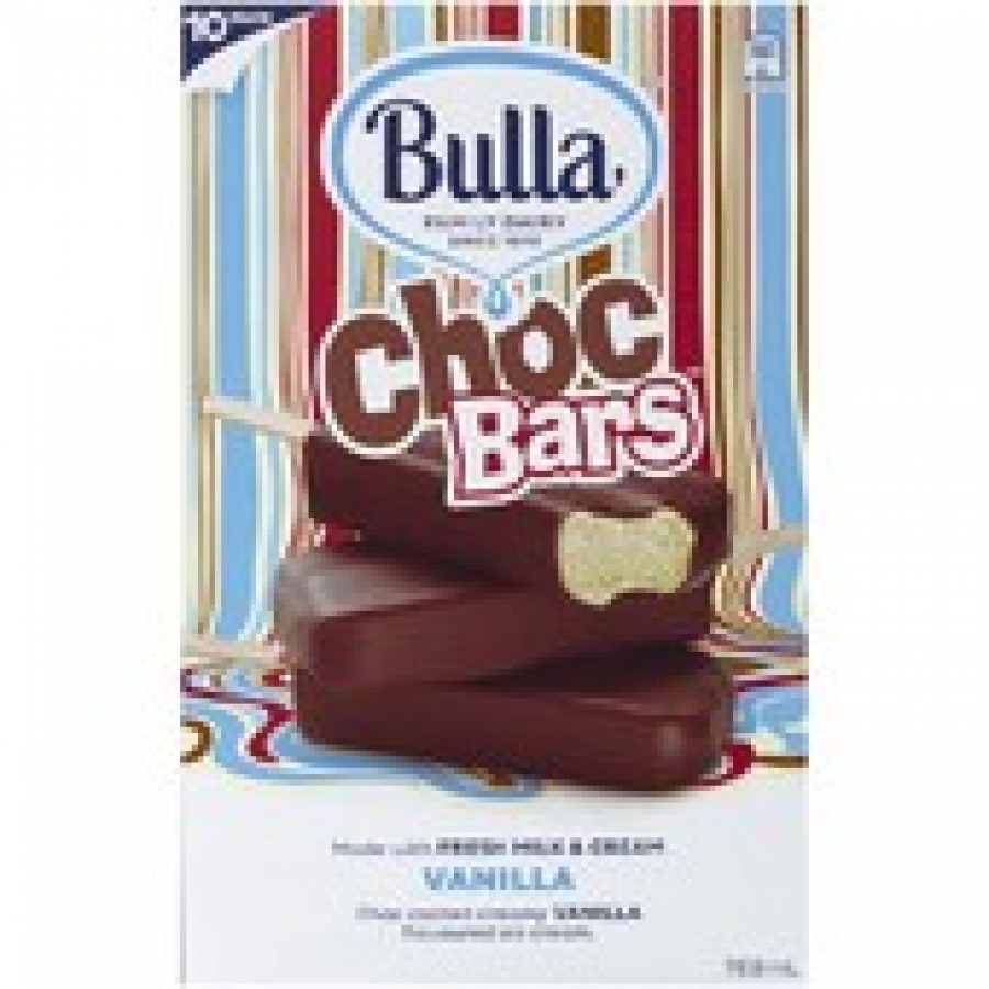 Bulla Chocolate Coated Vanilla Ice Cream Bars 10 pack 768mL