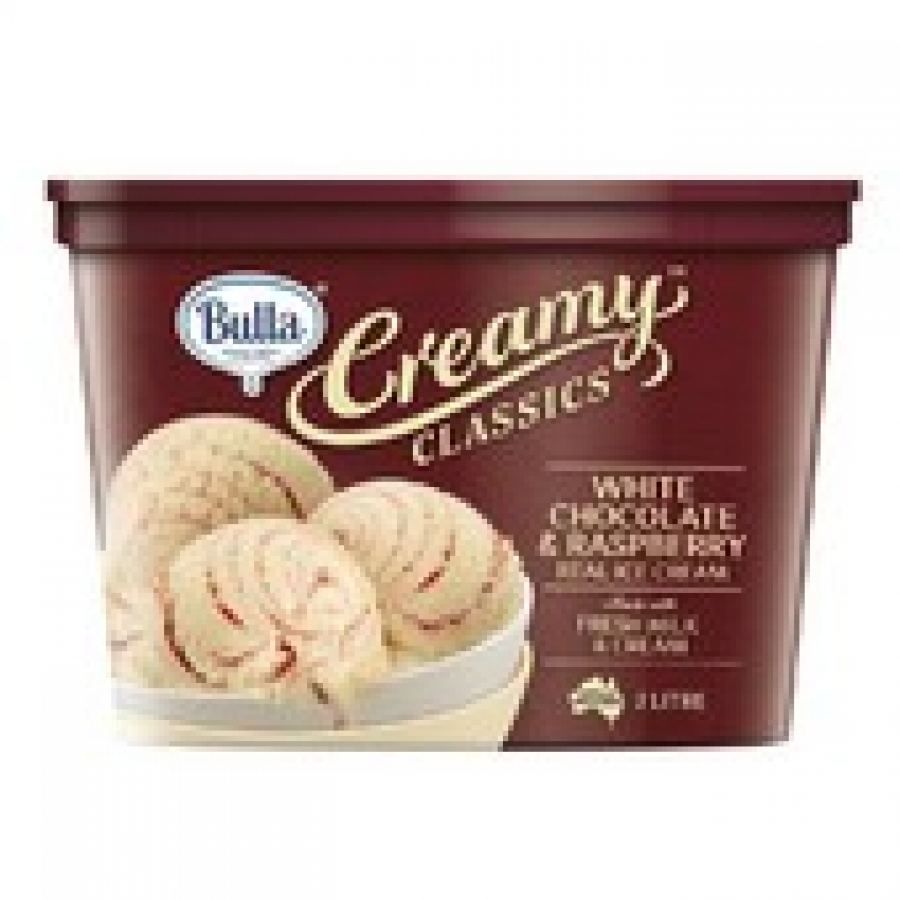 Bulla Creamy Classics White Chocolate & Raspberry Ice Cream 2L