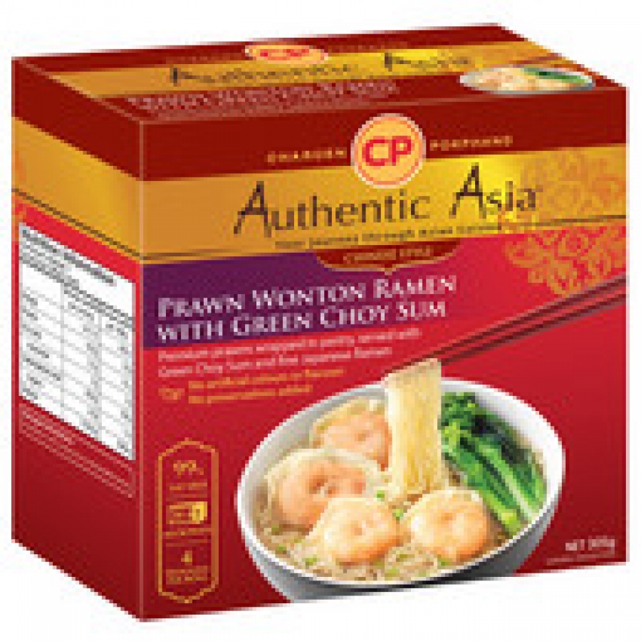 CP Authentic Asia Frozen Prawn Wonton Noodle With Green Choy Sum 305g