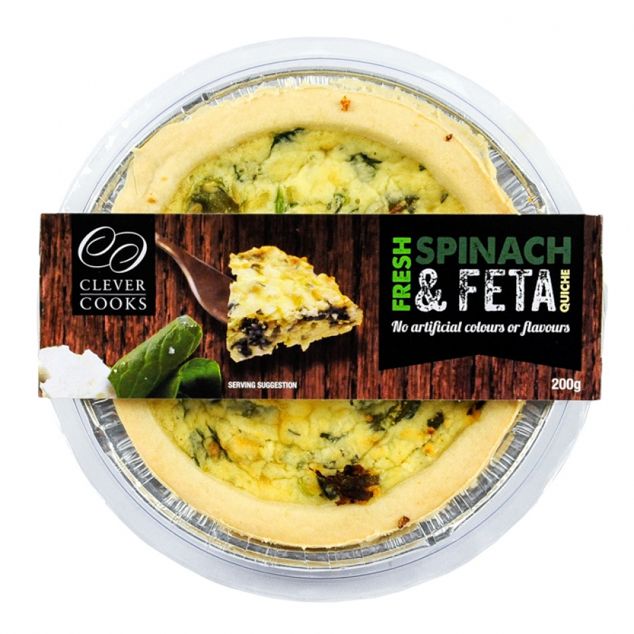 Clever Cooks Quiche Spinach & Feta 200g
