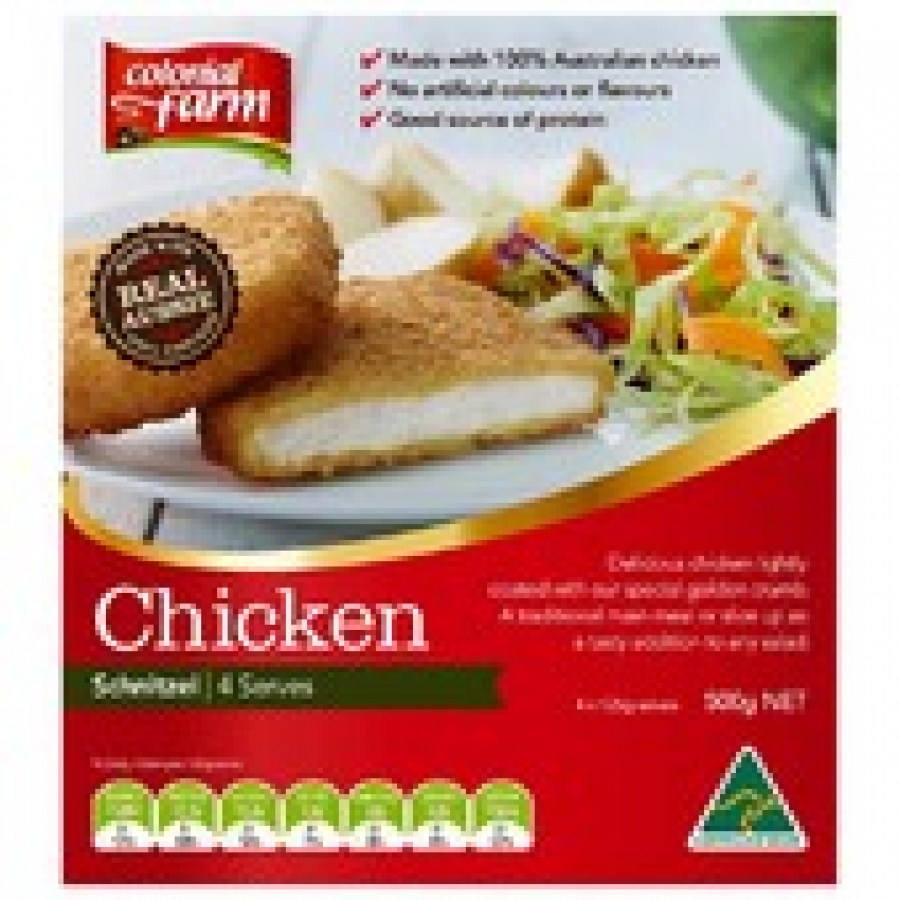 Colonial Farm Frozen Chicken Schnitzel 500g