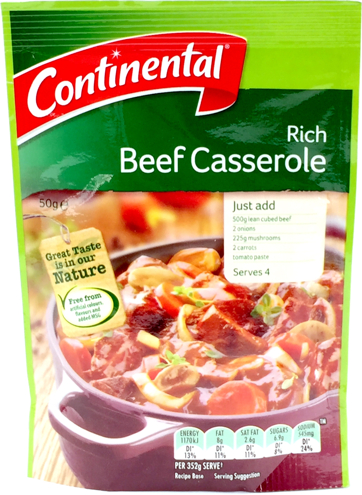 Continental Beef Casserole Recipe Base Serves 4 50g