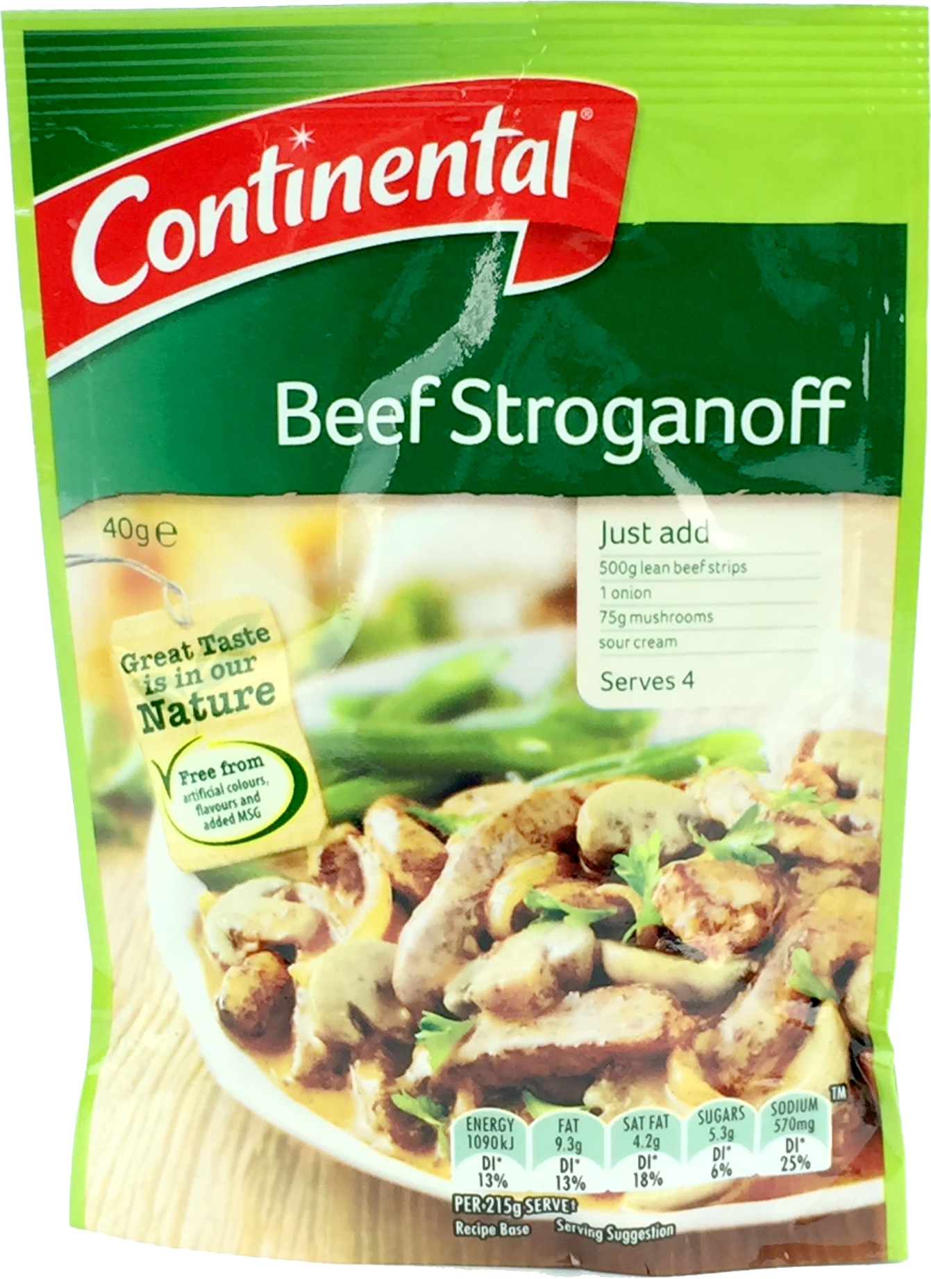 Continental Beef Stroganoff Recipe Base Serves 4 40g