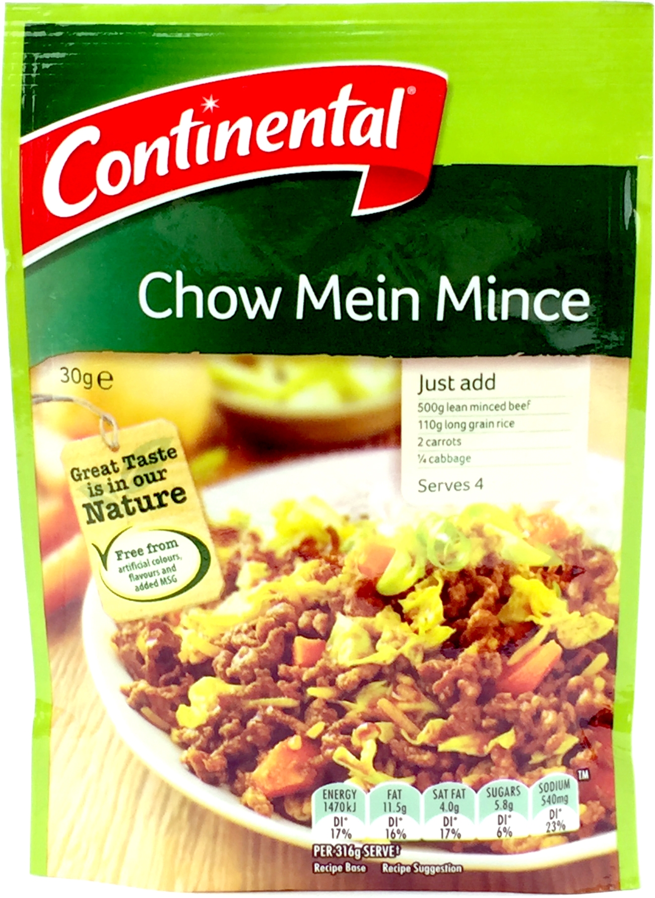 Continental Chow Mein Mince Recipe Base Serves 4 30g