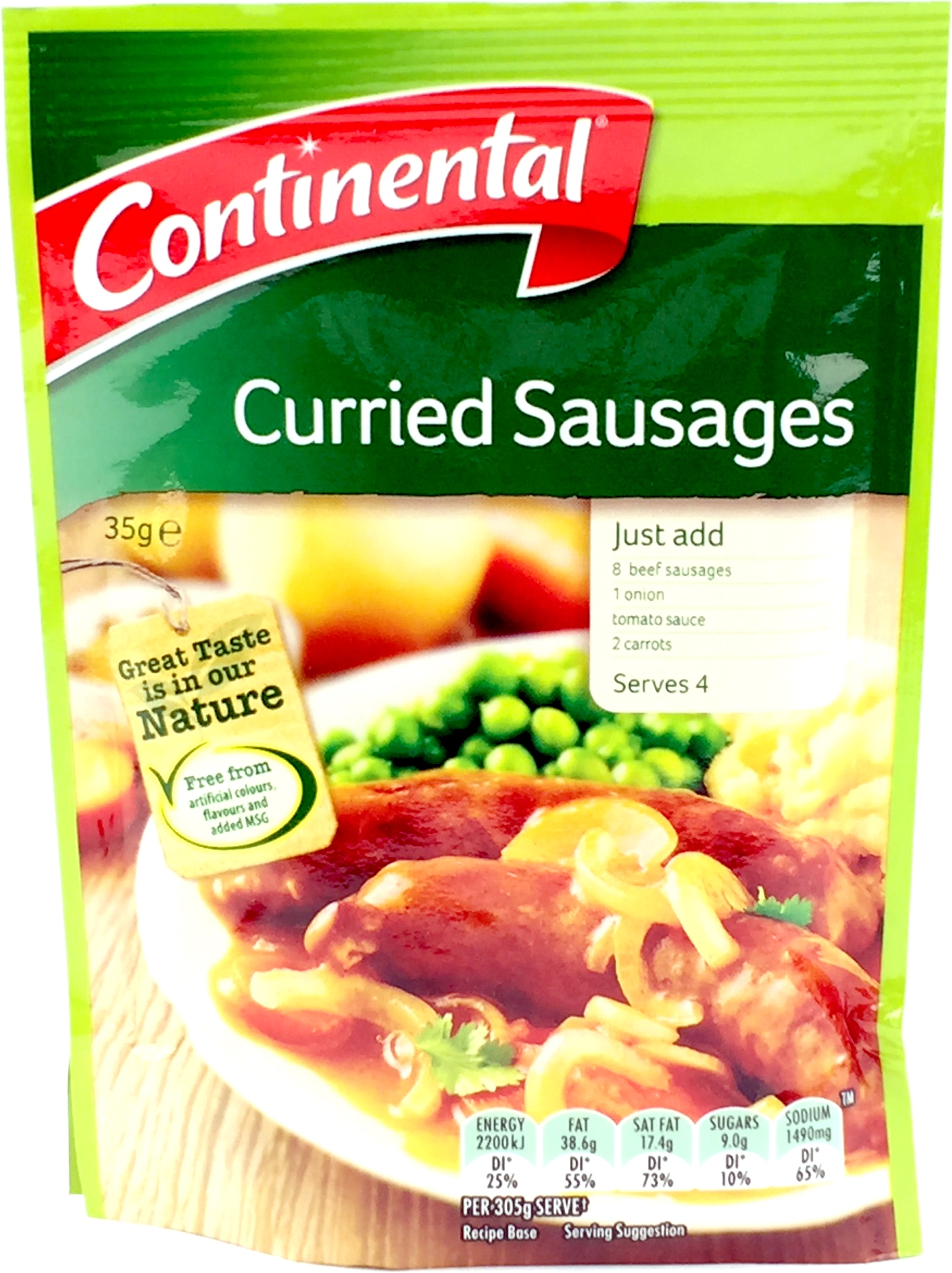 Continental Curried Sausages Recipe Base Serves 4 35g