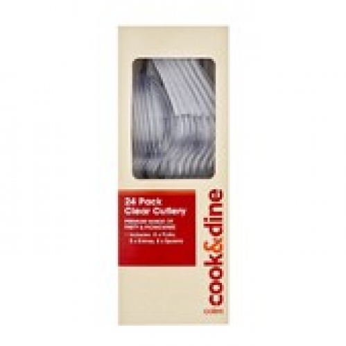 Cook & Dine Clear Cutlery Set 24 pack