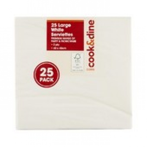 Cook & Dine Colour Print Serviettes 25 pack
