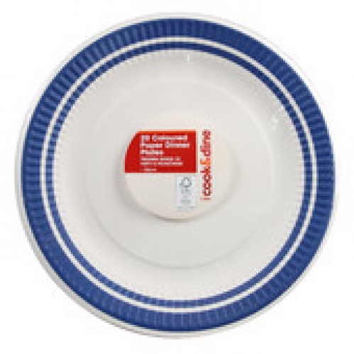 Cook & Dine Paper Printed Dinner Plate 20 pack