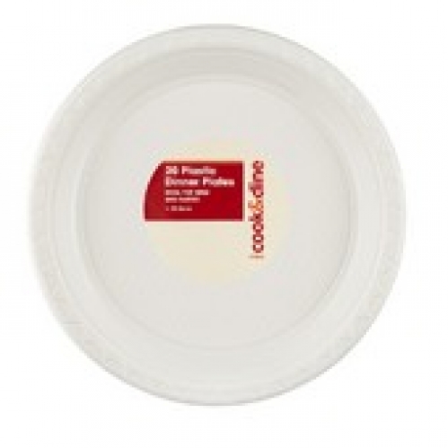 Cook & Dine Plastic Dinner Plate Coloured 20 pack