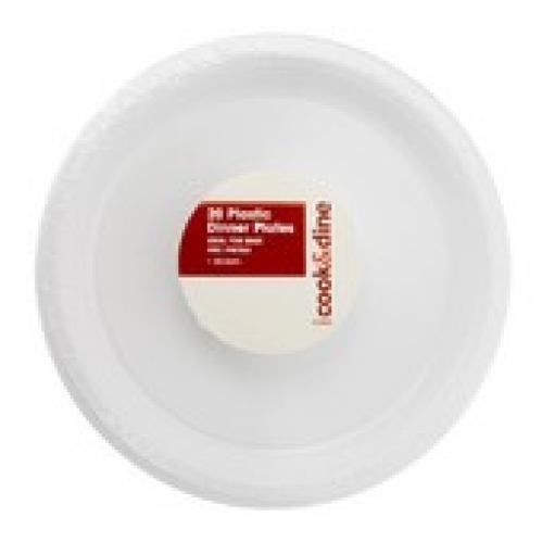 Cook & Dine Plastic White Dinner Plates 20 pack