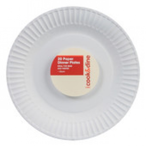 Cook & Dine White Paper Dinner Plate 20 pack