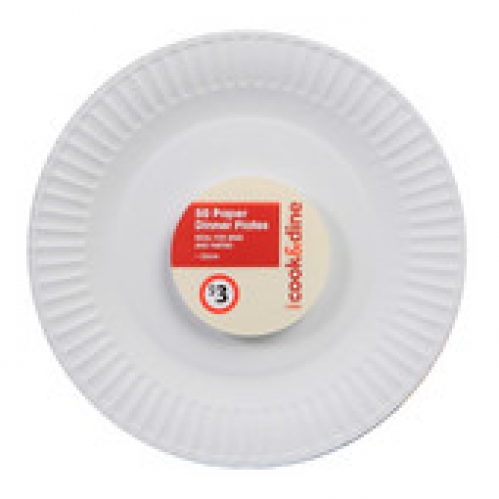 Cook & Dine White Paper Dinner Plate 50 pack