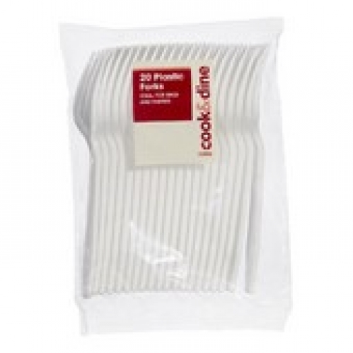 Cook & Dine White Plastic Forks 20 pack