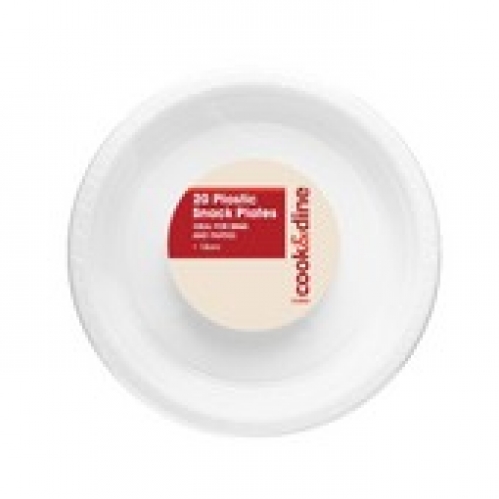 Cook & Dine White Plastic Snack Plate 20 pack
