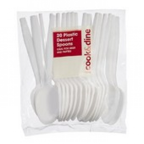 Cook & Dine White Plastic Spoons 20 pack