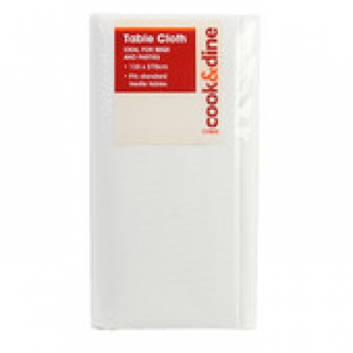 Cook & Dine White Tablecloth