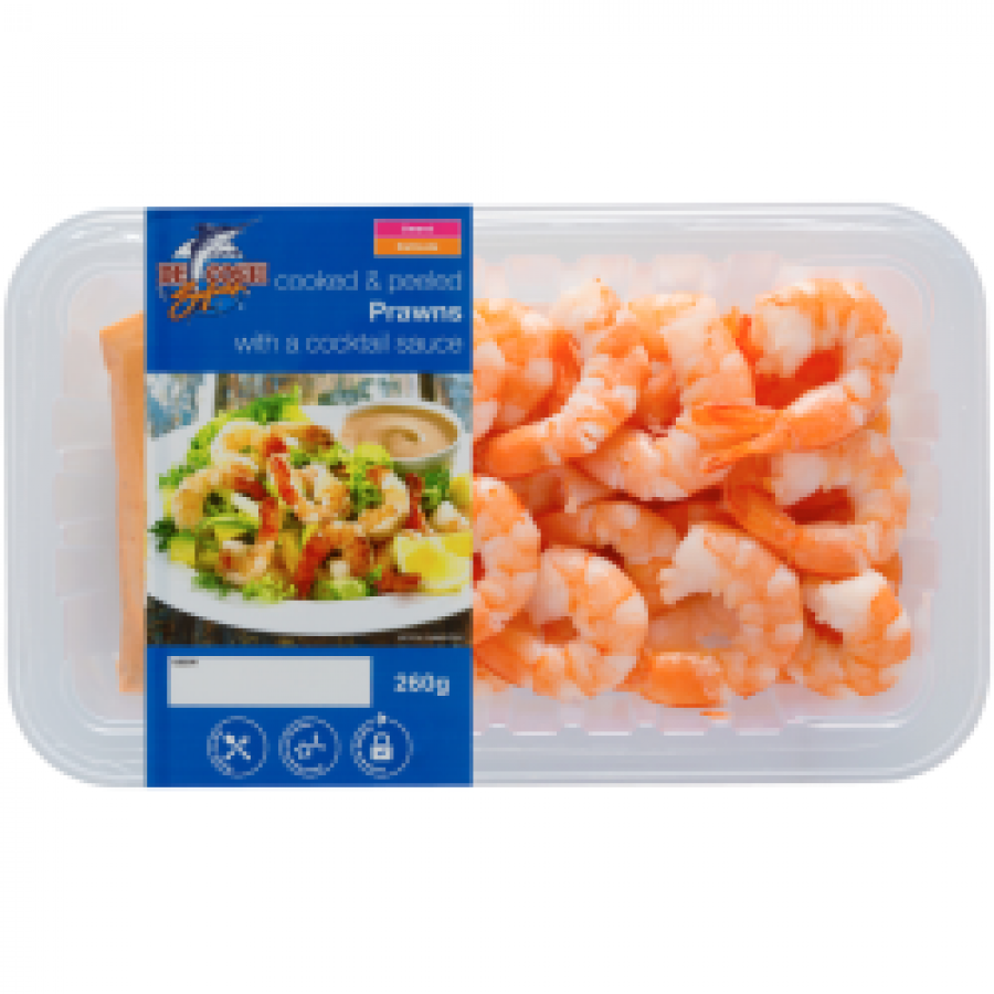 De Costi Prawns Cooked & Peeled 500g