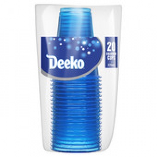 Deeko Fluro Plastic Cups 20 pack